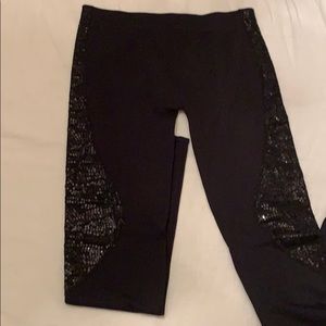 NWOT bebe black leggings with black sequins